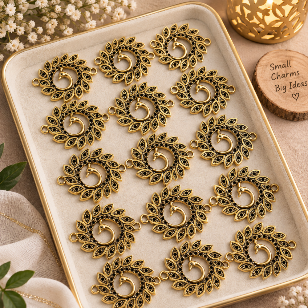 peacock pendant (5 pcs)
