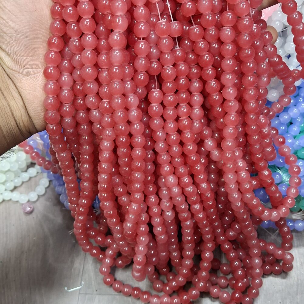 light red jelly beads