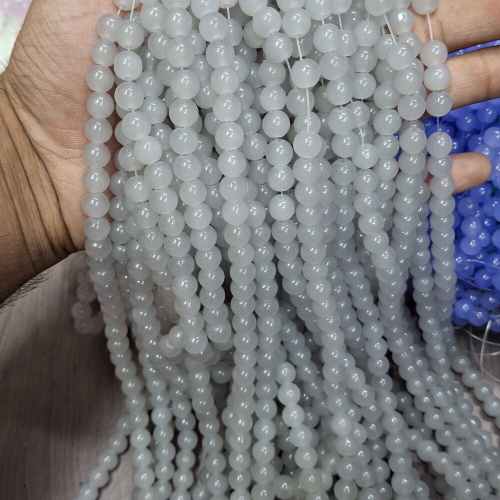 Grey jelly beads