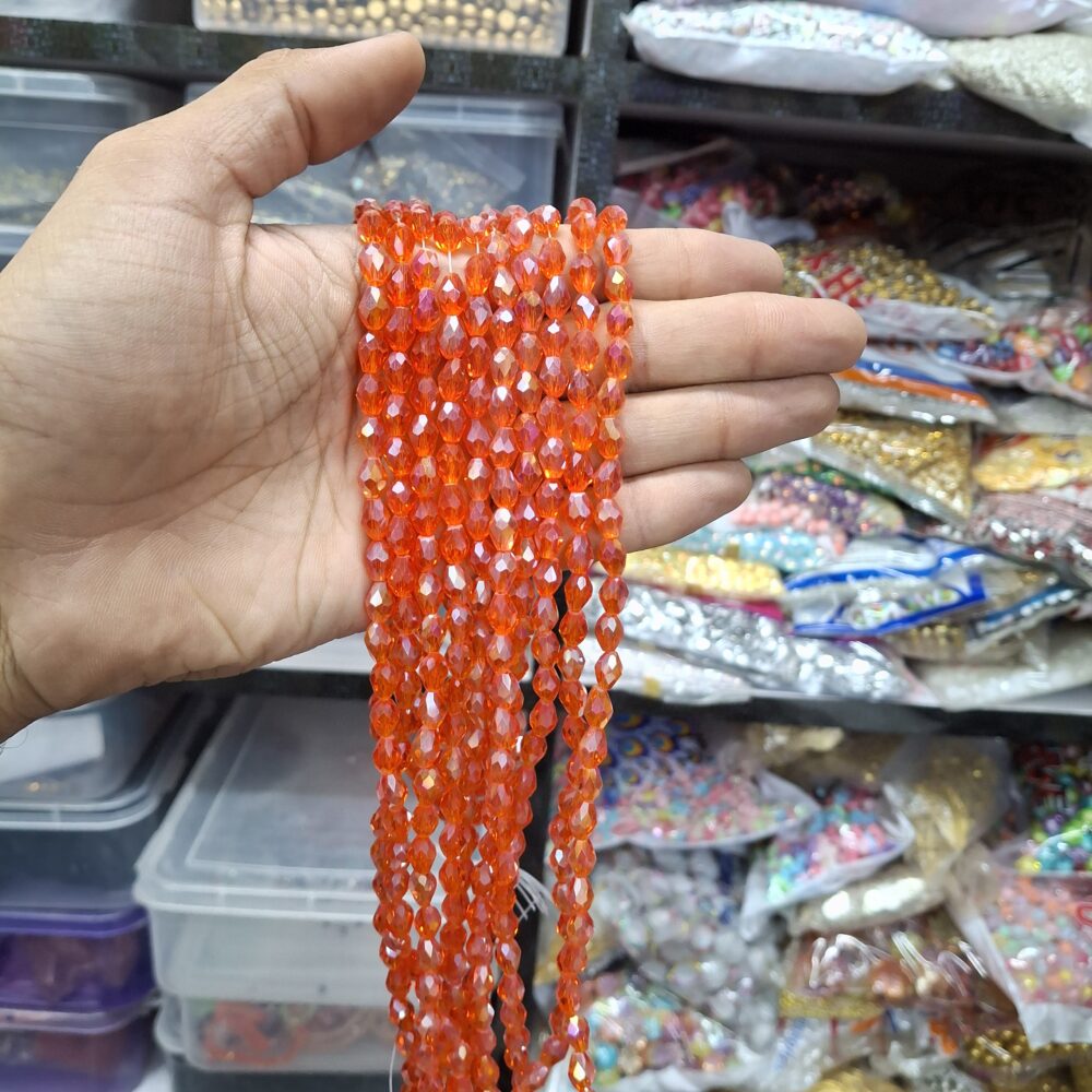orange drop crystal beads