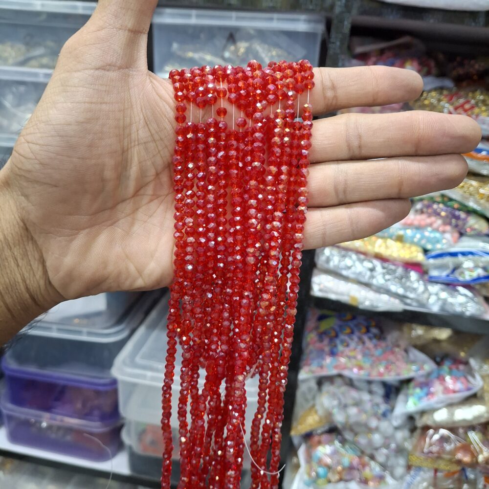 red crystal beads