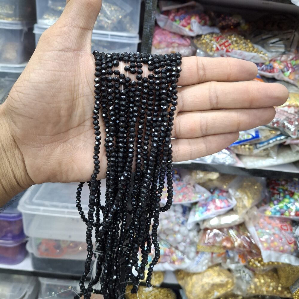 black crystal beads