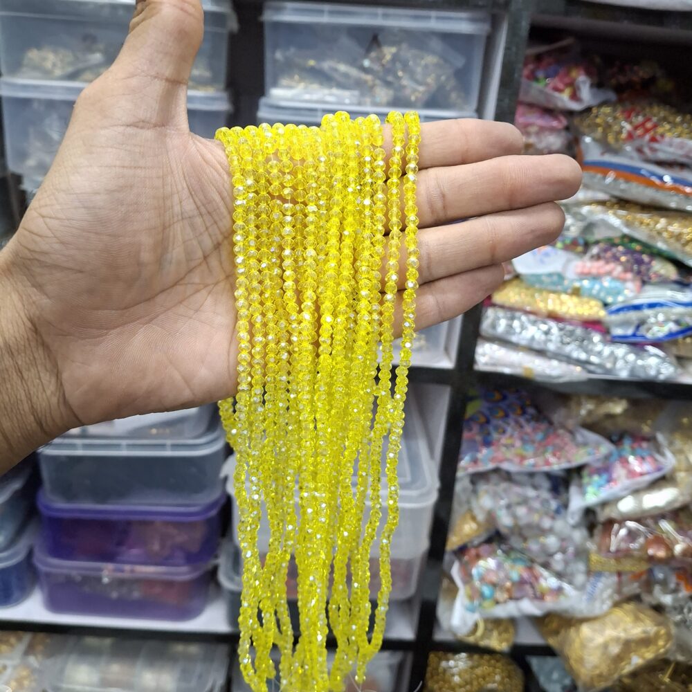 yellow crystal beads