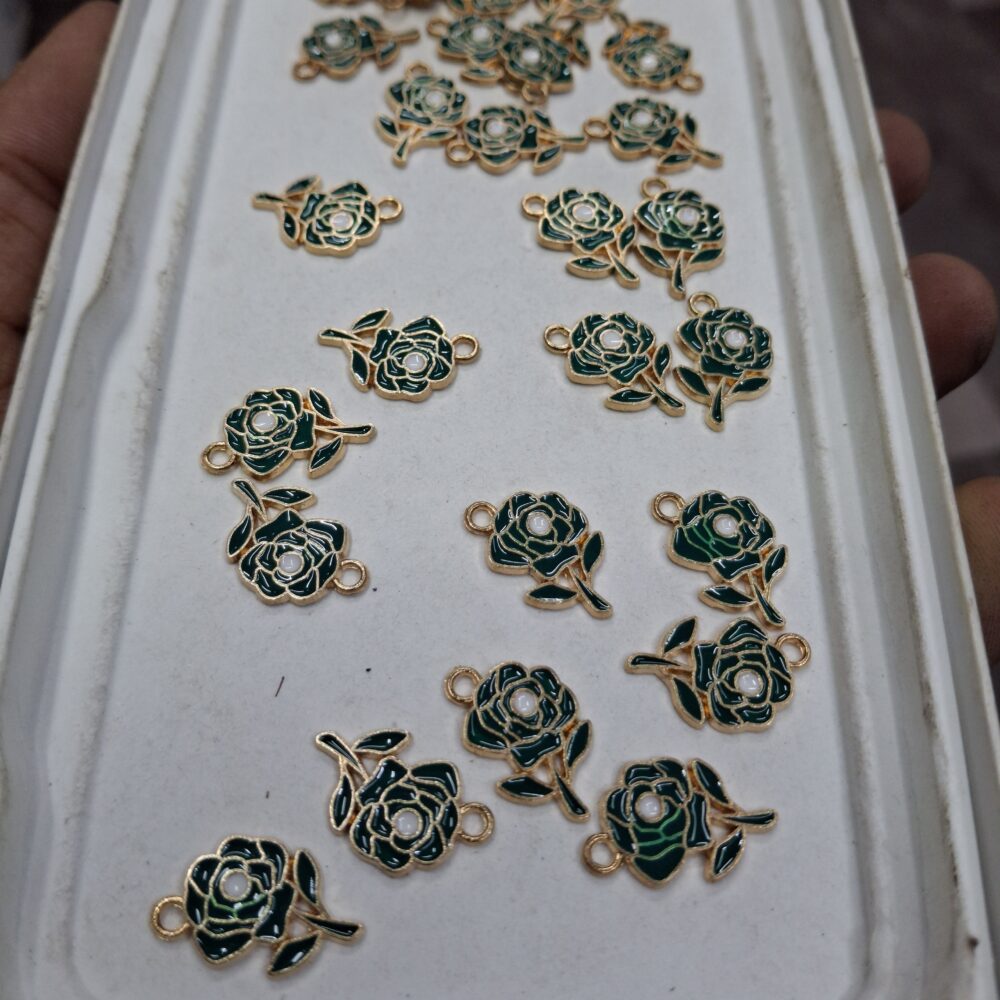 green flower charm
