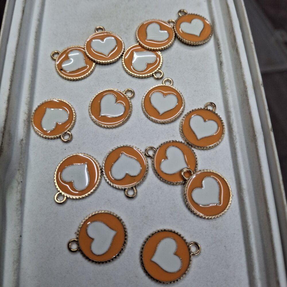 orange heart charm