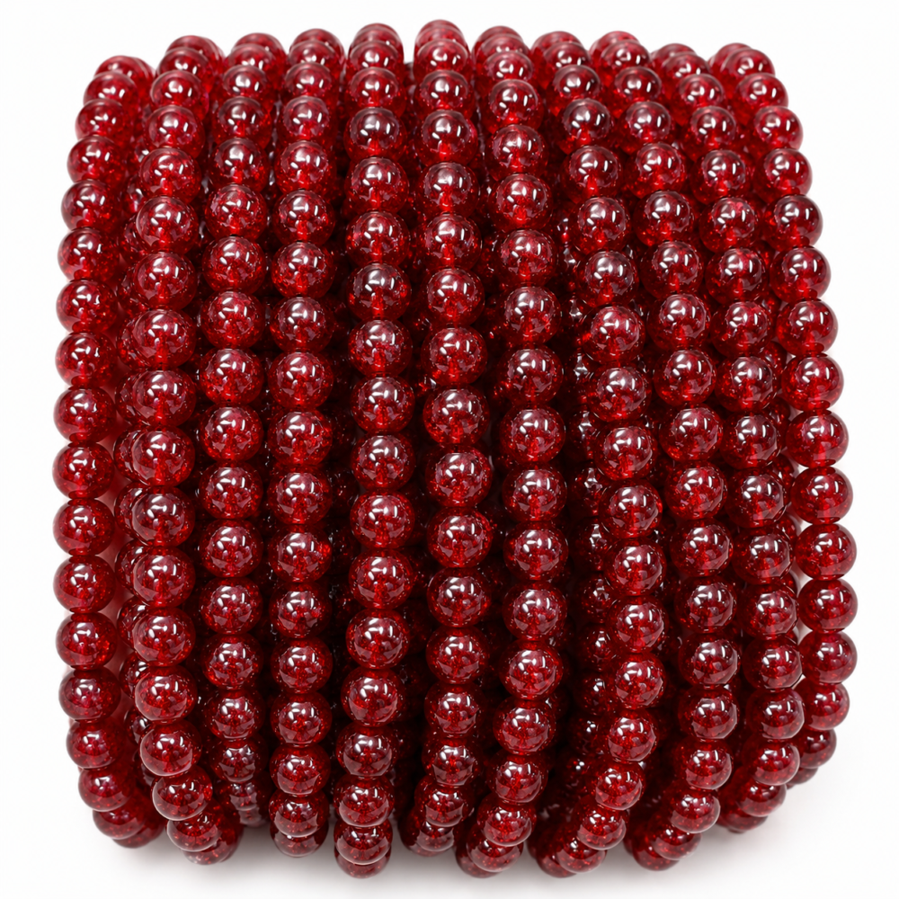 marron crackle beads