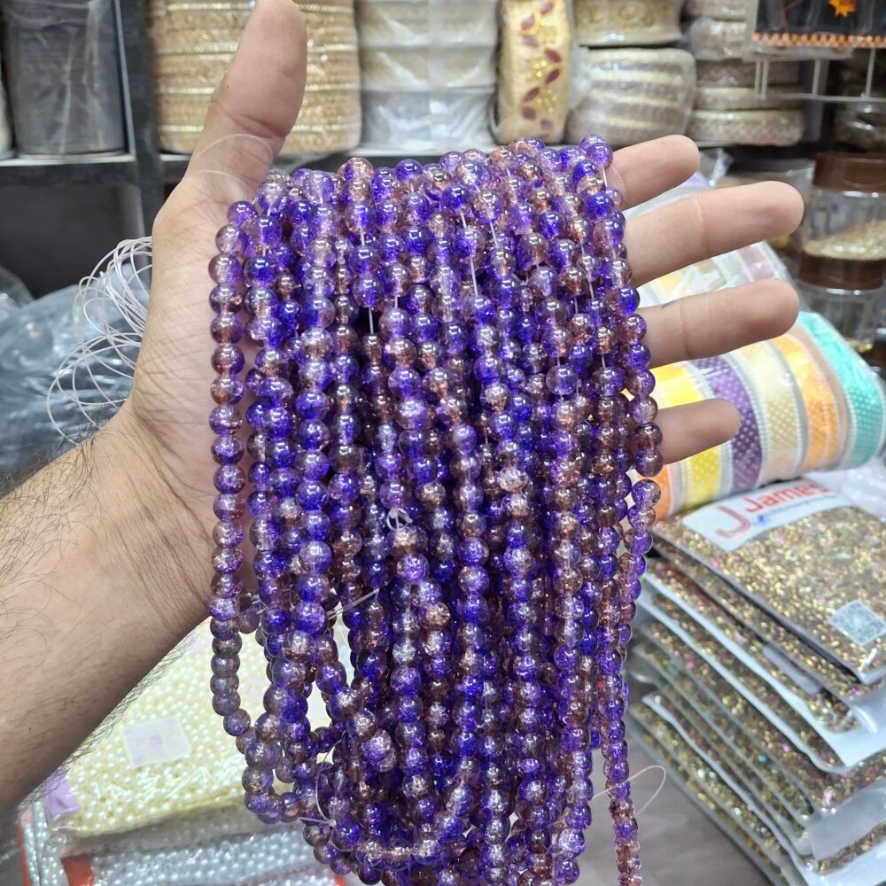 crackle beads violet