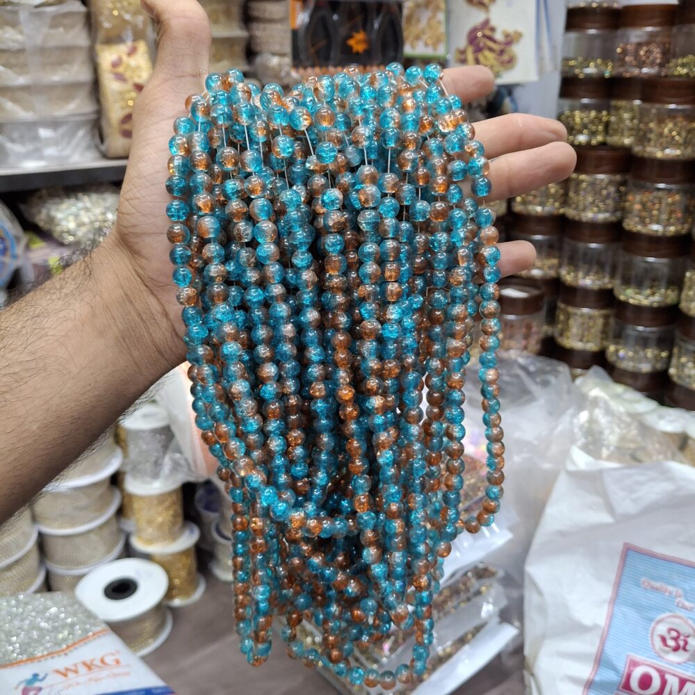dark rama orange crackle beads