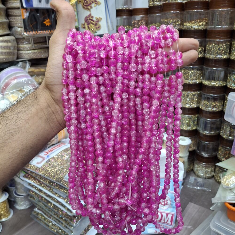 rani pink crackle beads