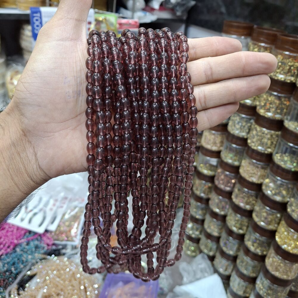 brown oval jelly beads