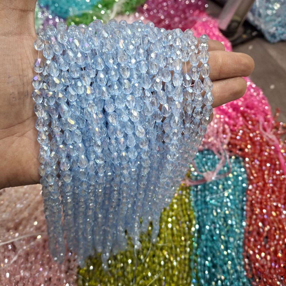 crystal beads sky blue