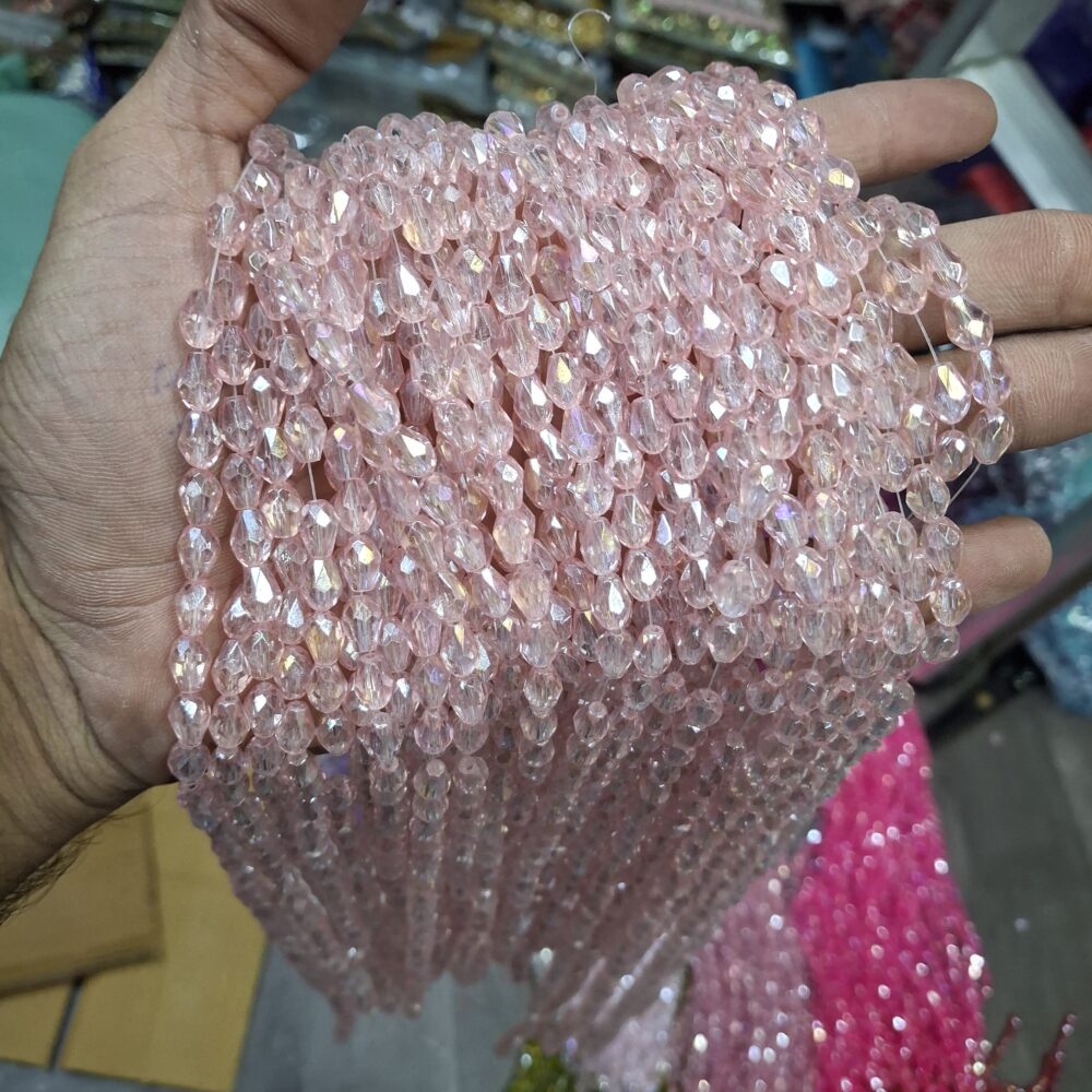 light pink crystal beads
