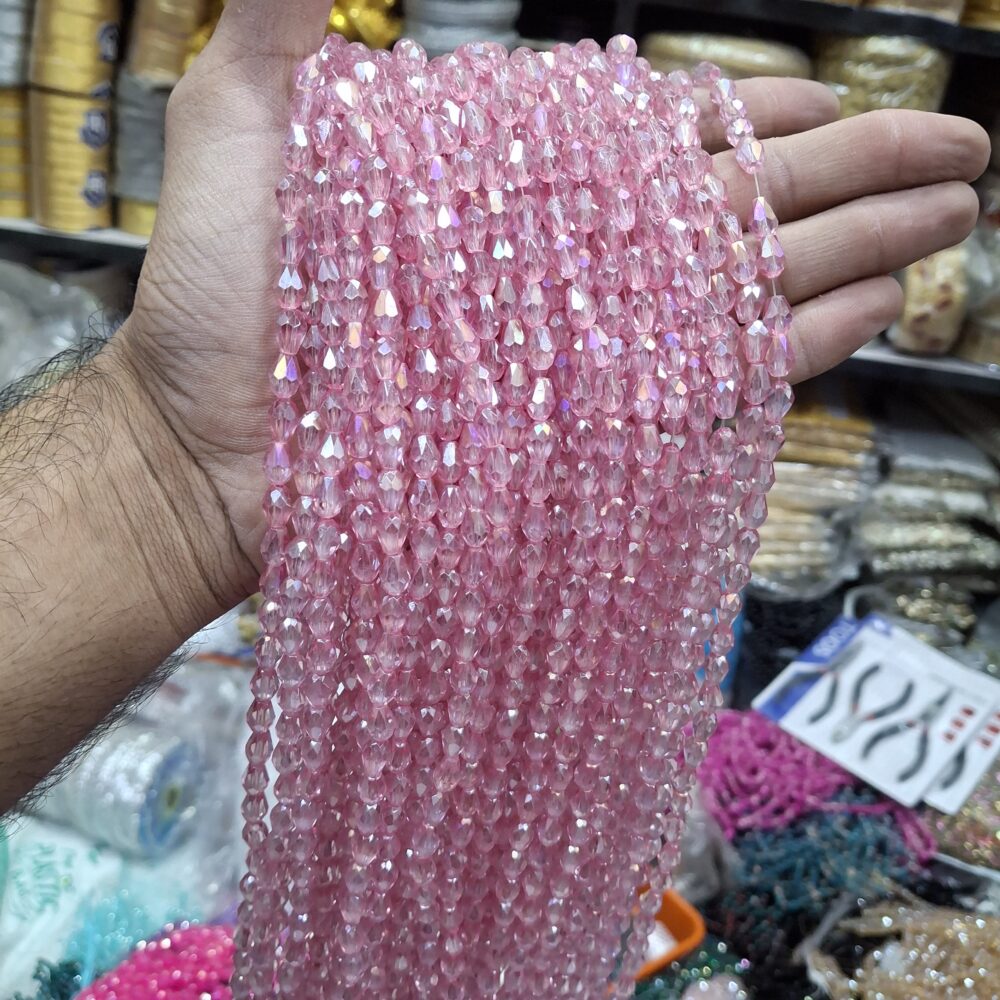 pink crystal beads