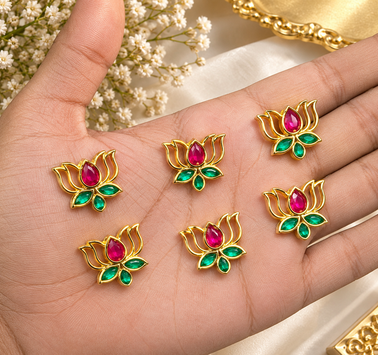 pendant stones lotus