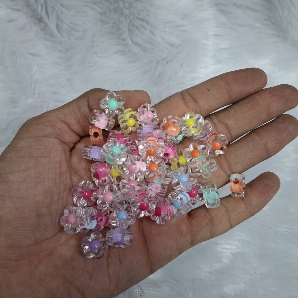 flower beads glass