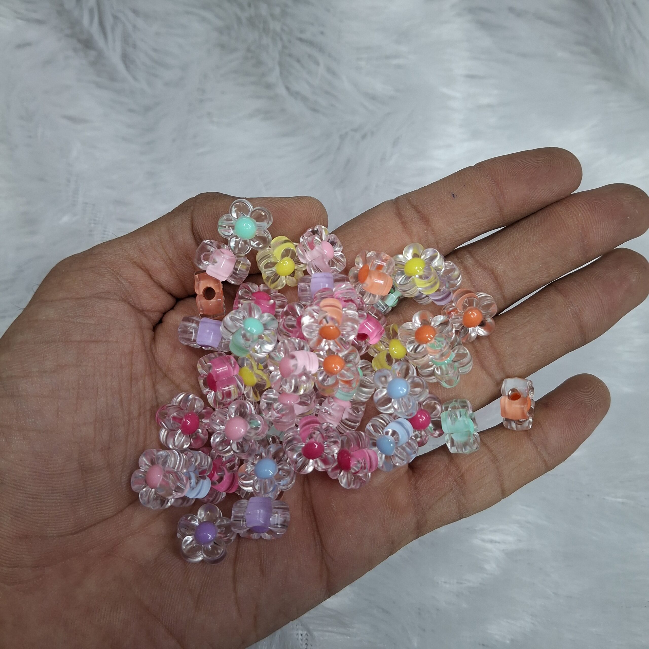 flower beads glass