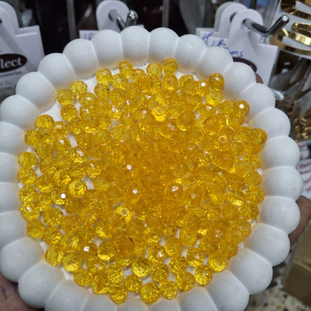 yellow crystal beads