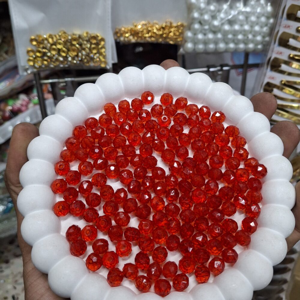 red crystal beads