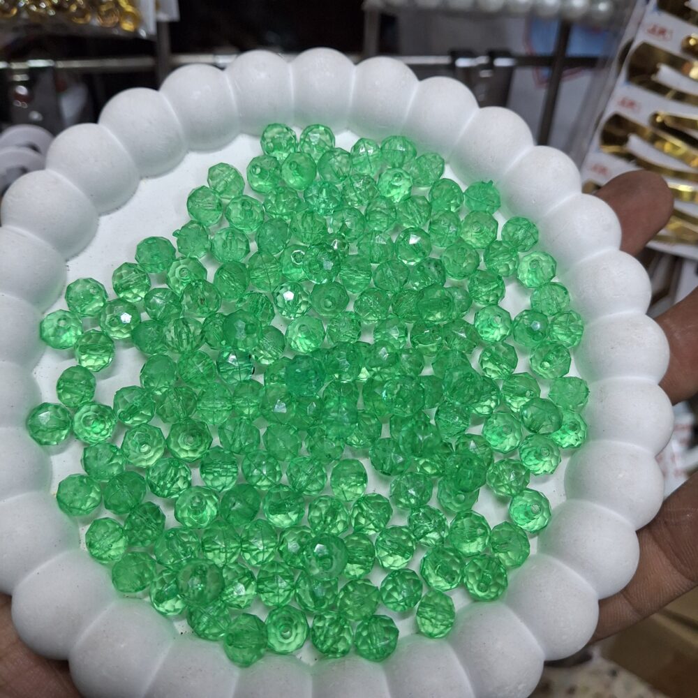 green crystal beads