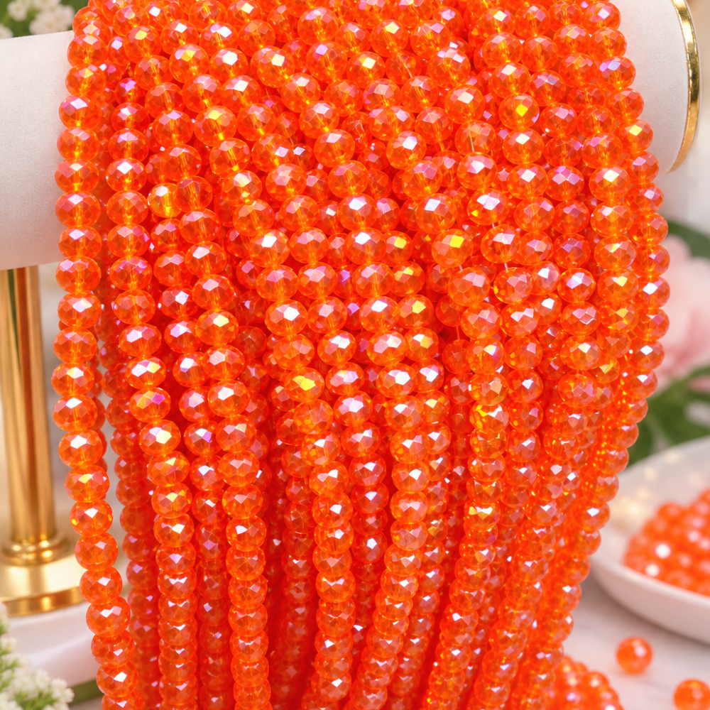8mm crystal beads orange