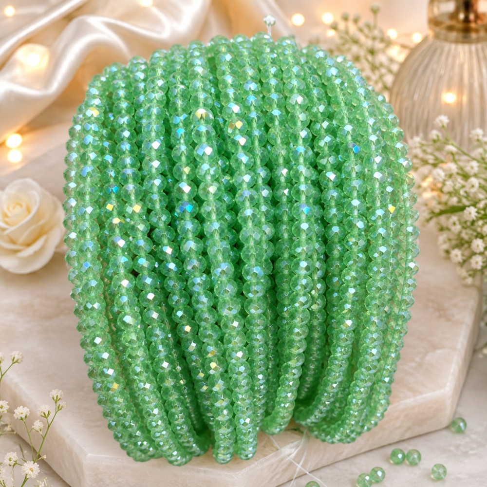 8mm crystal beads pista green