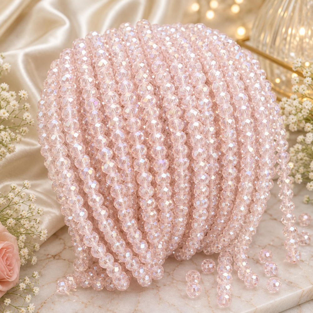 8mm crystal beads light pink
