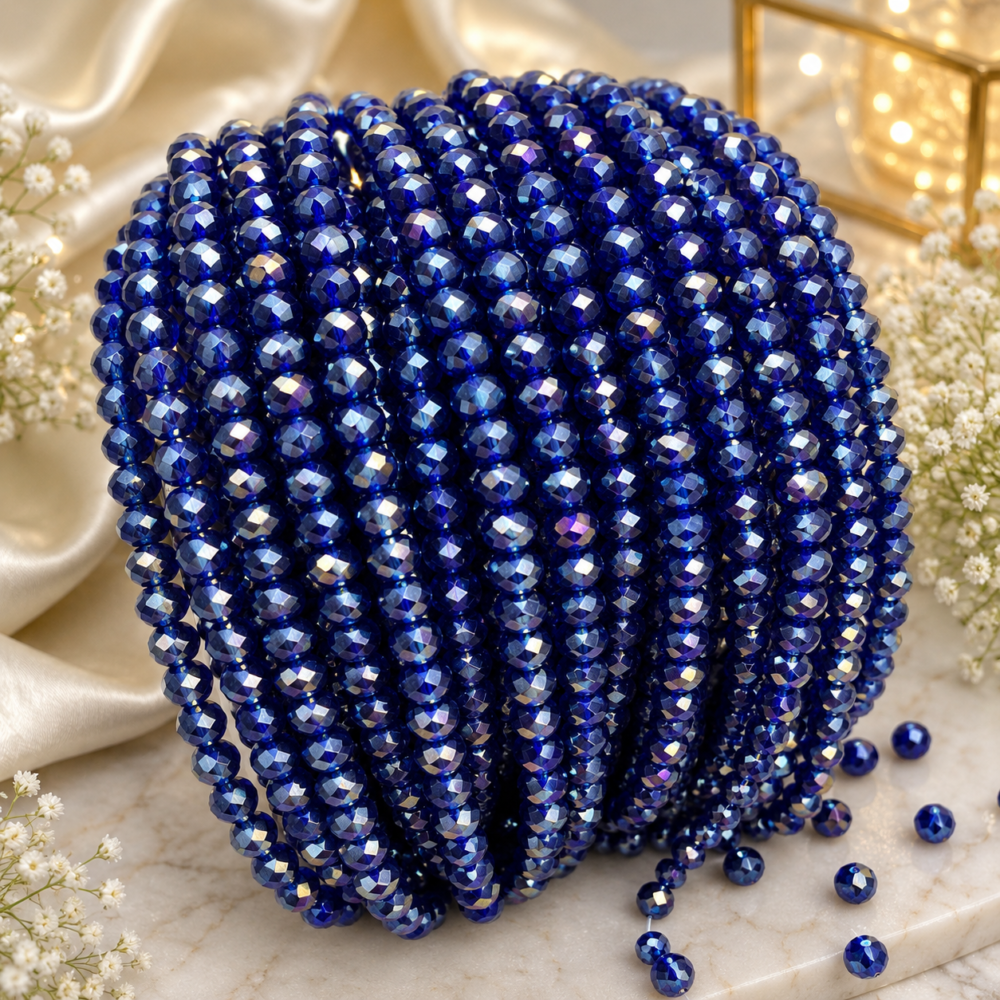 8mm crystal beads dark blue