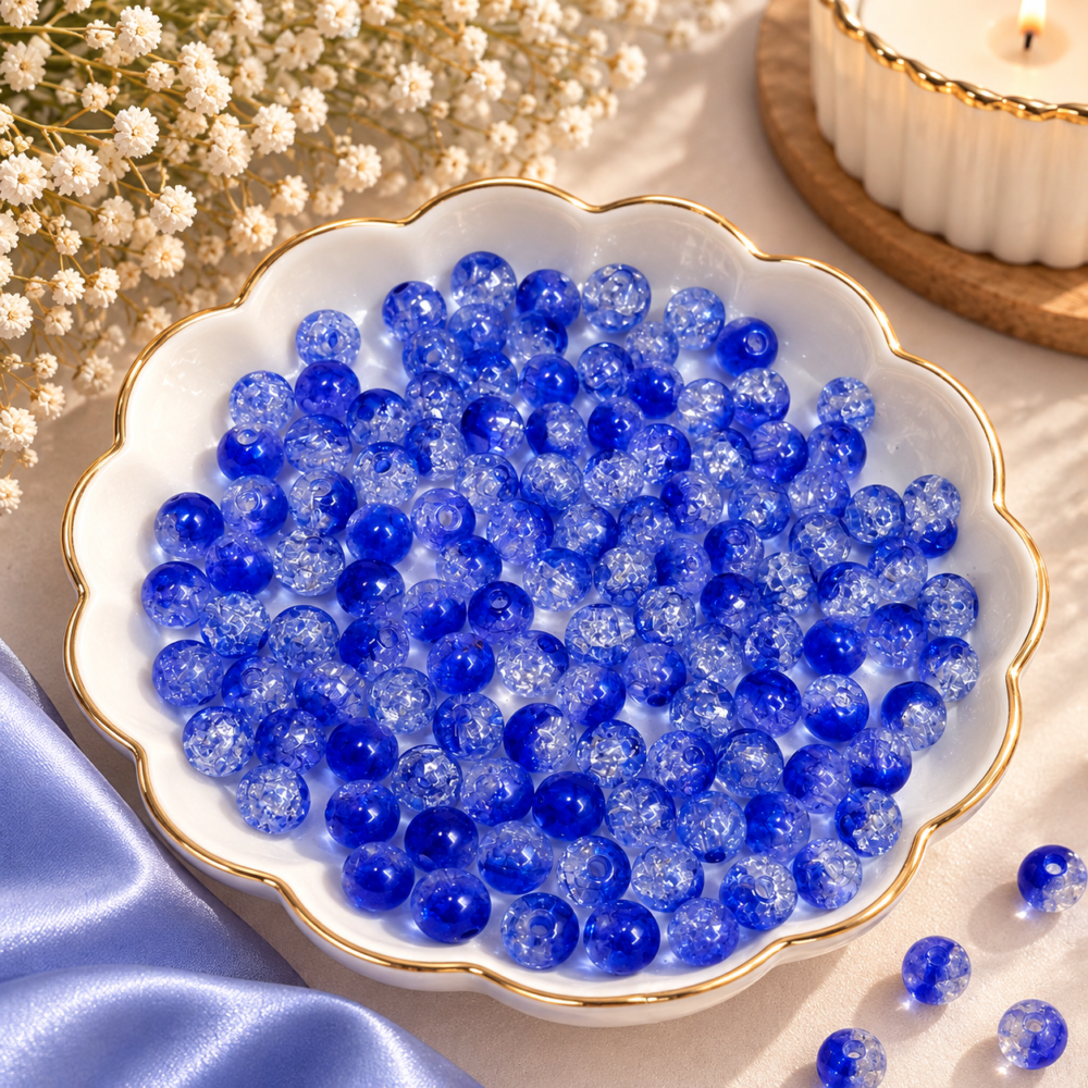 8 mm crackle Acrylic beads