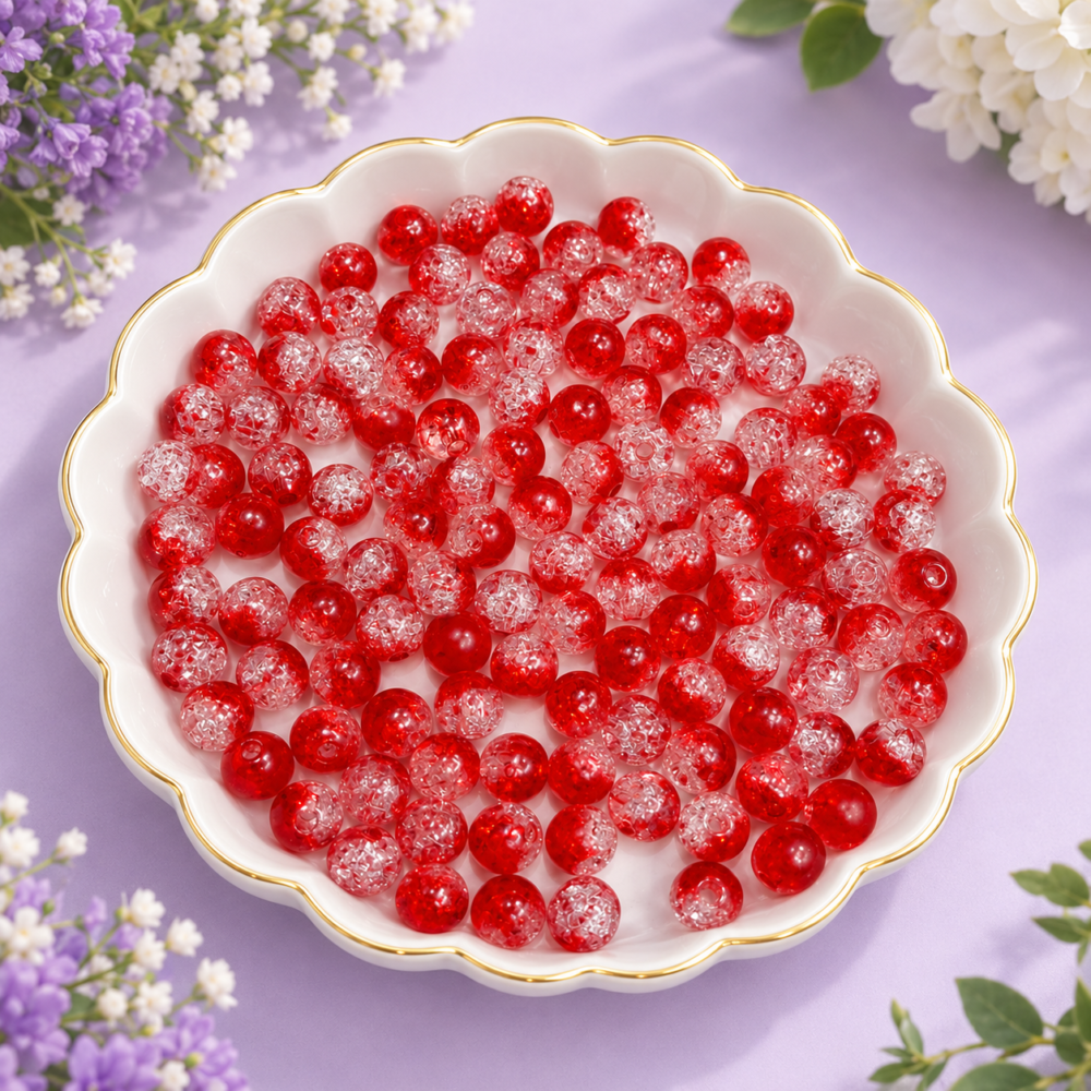 8 mm crackle Acrylic beads