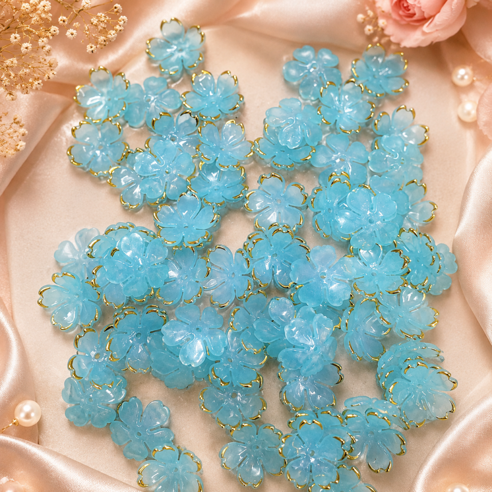 sky blue fancy beads