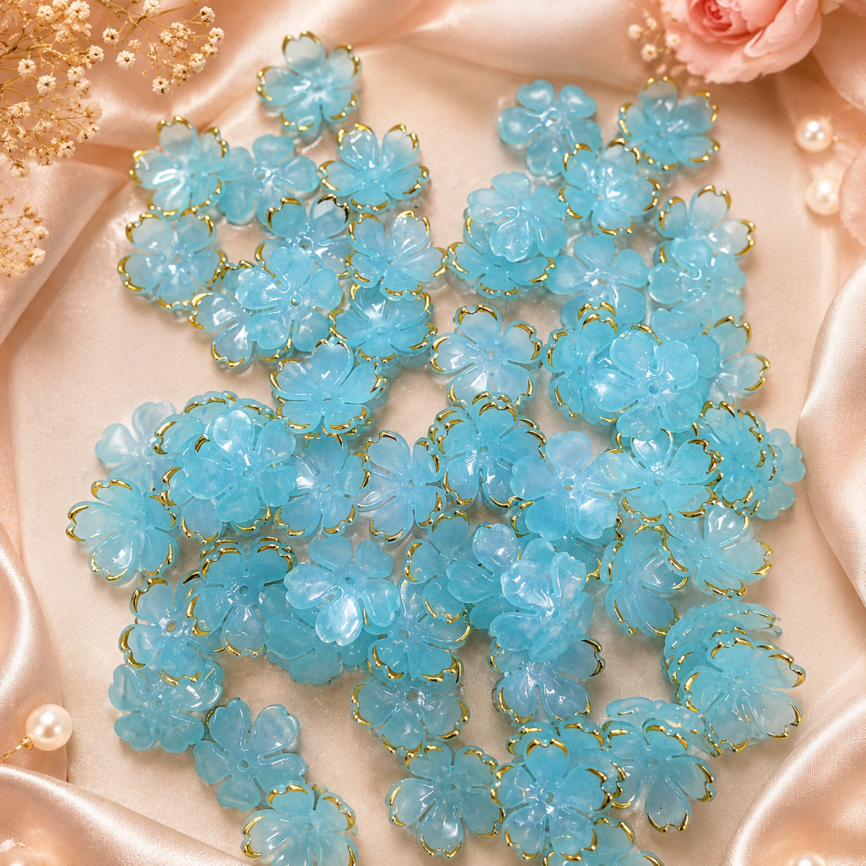 sky blue fancy beads