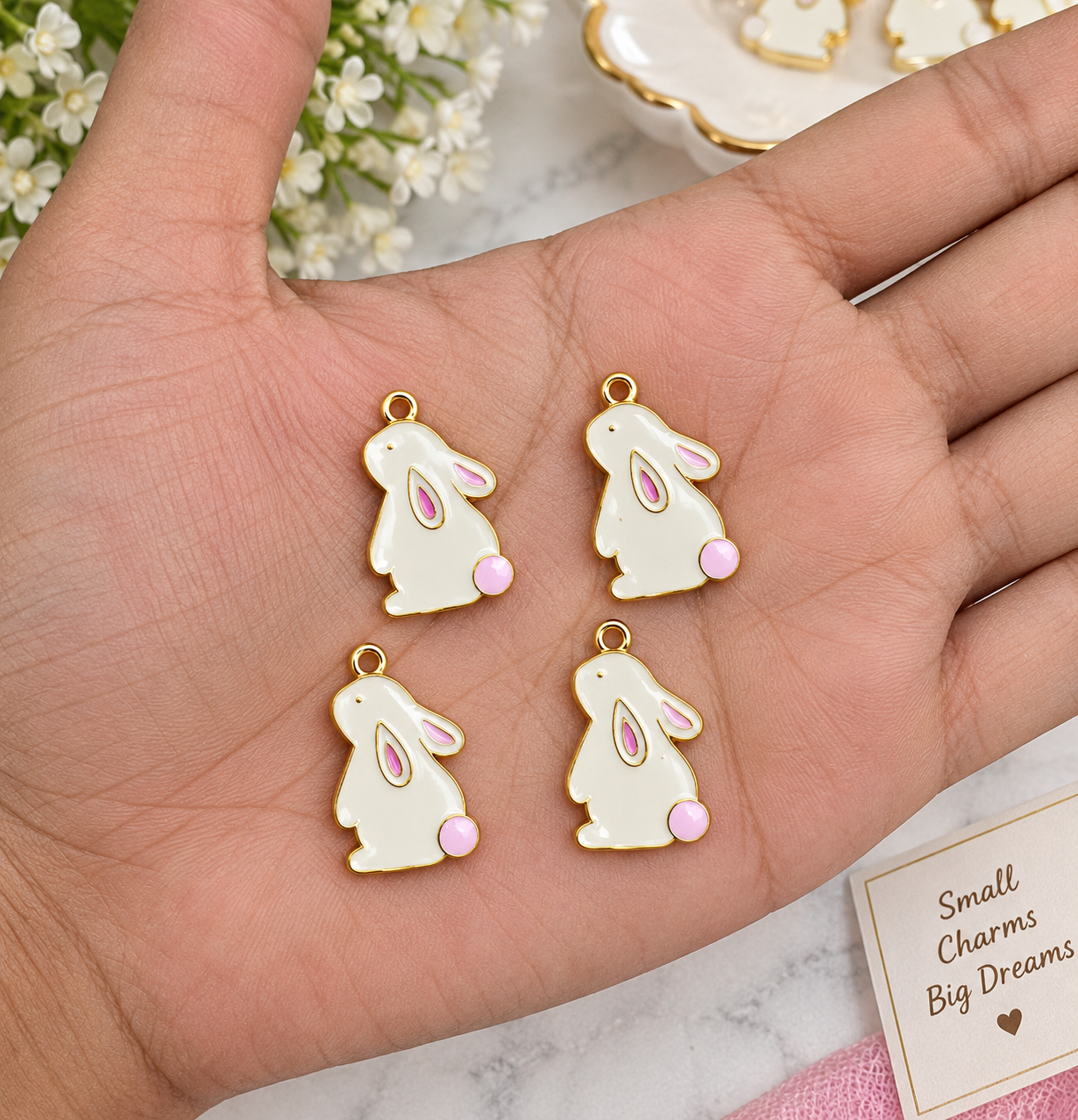 rabbit charms pink