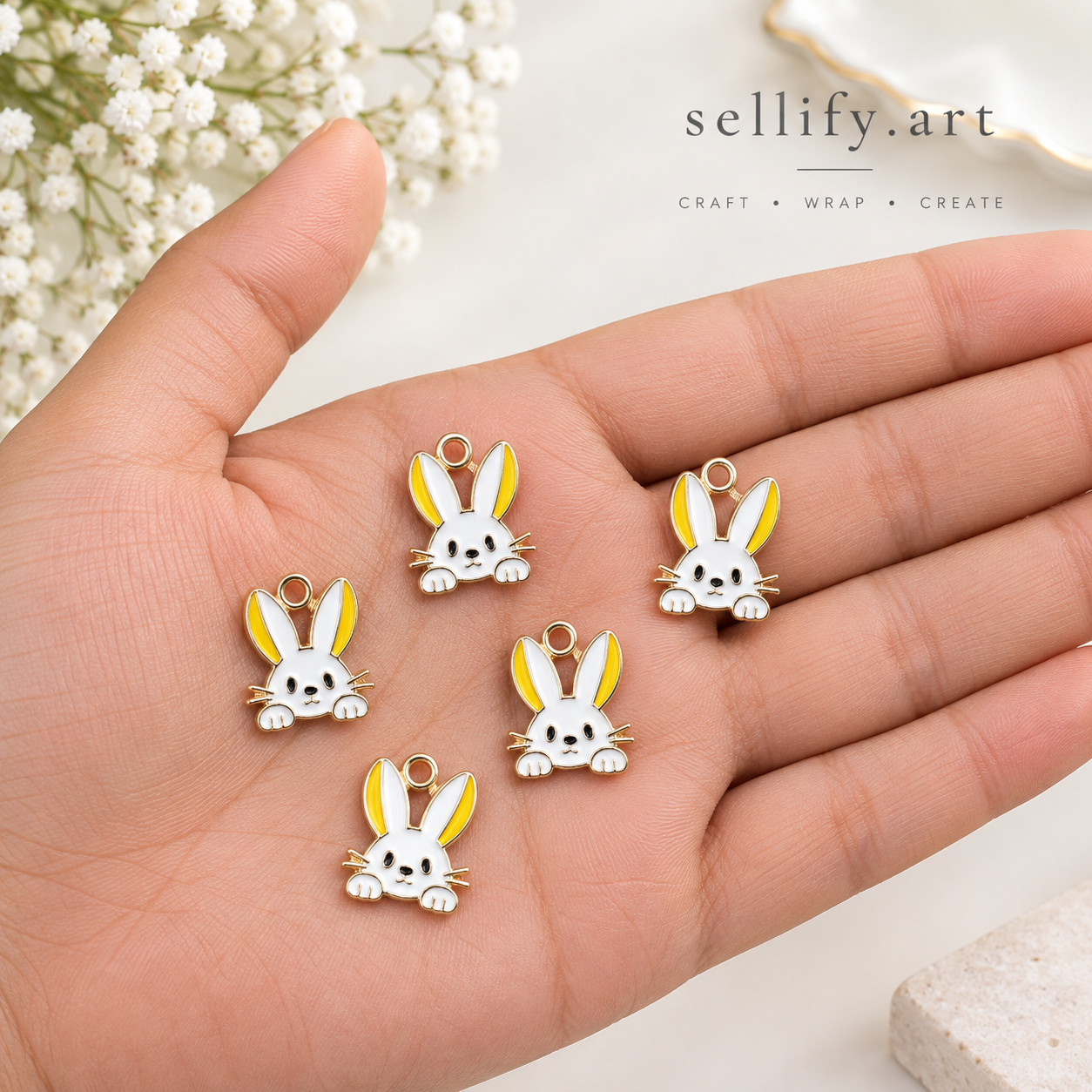 yellow rabbit charms