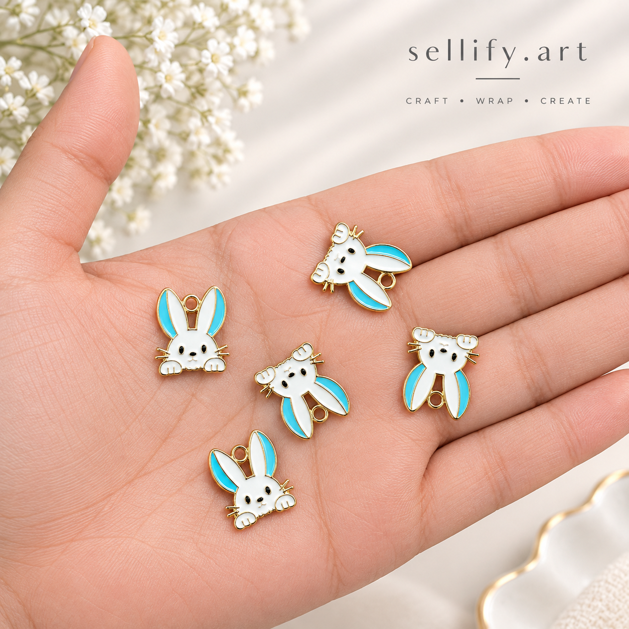 blue rabbit charms