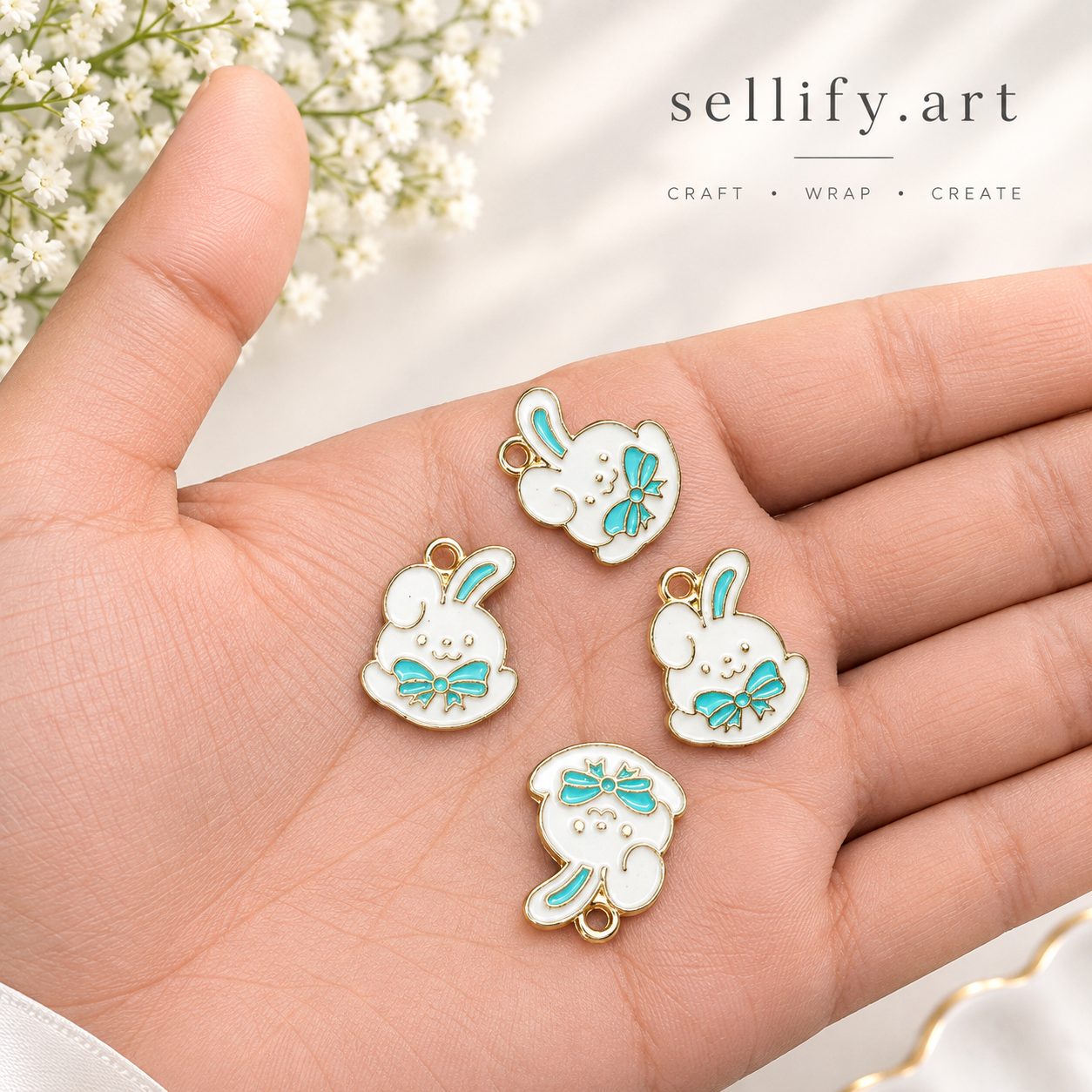 blue rabbit charms
