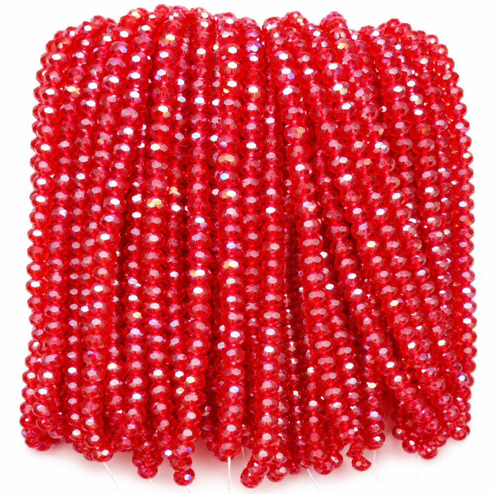 8mm crystal beads red