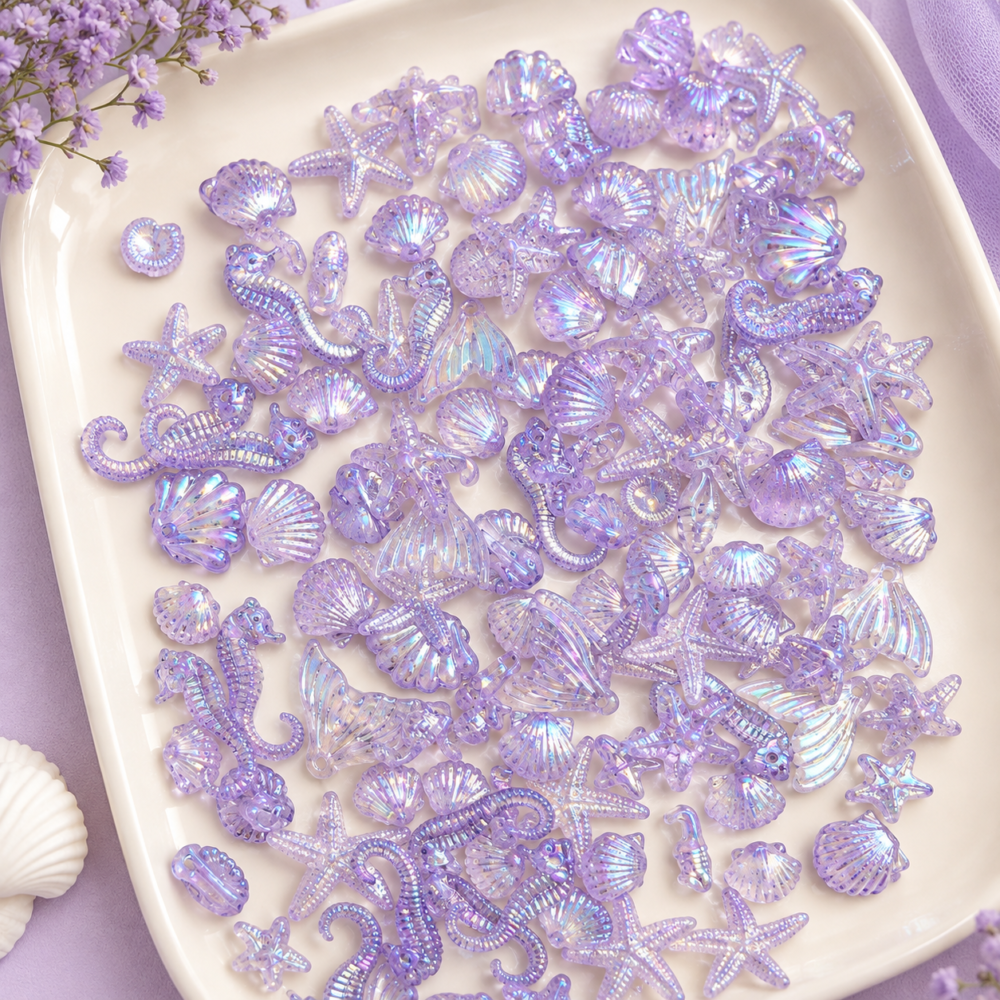 fancy beads mix lavendar