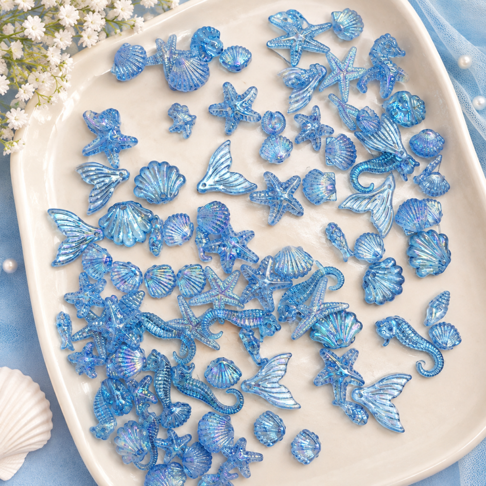 fancy beads mix blue