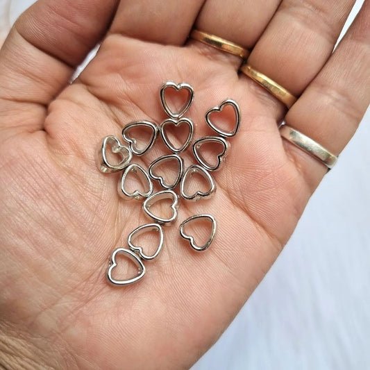 heart beada silver